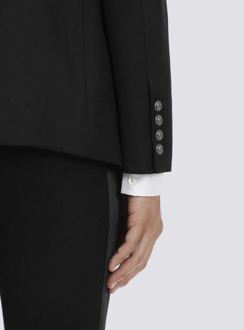 Balmain Wool Blazer With Double-breasted Silver-tone Buttoned Fastening Black | HOEQCVS-58