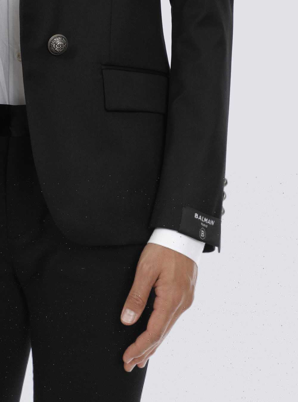 Balmain Wool Blazer With Double-breasted Silver-tone Buttoned Fastening Black | HOEQCVS-58