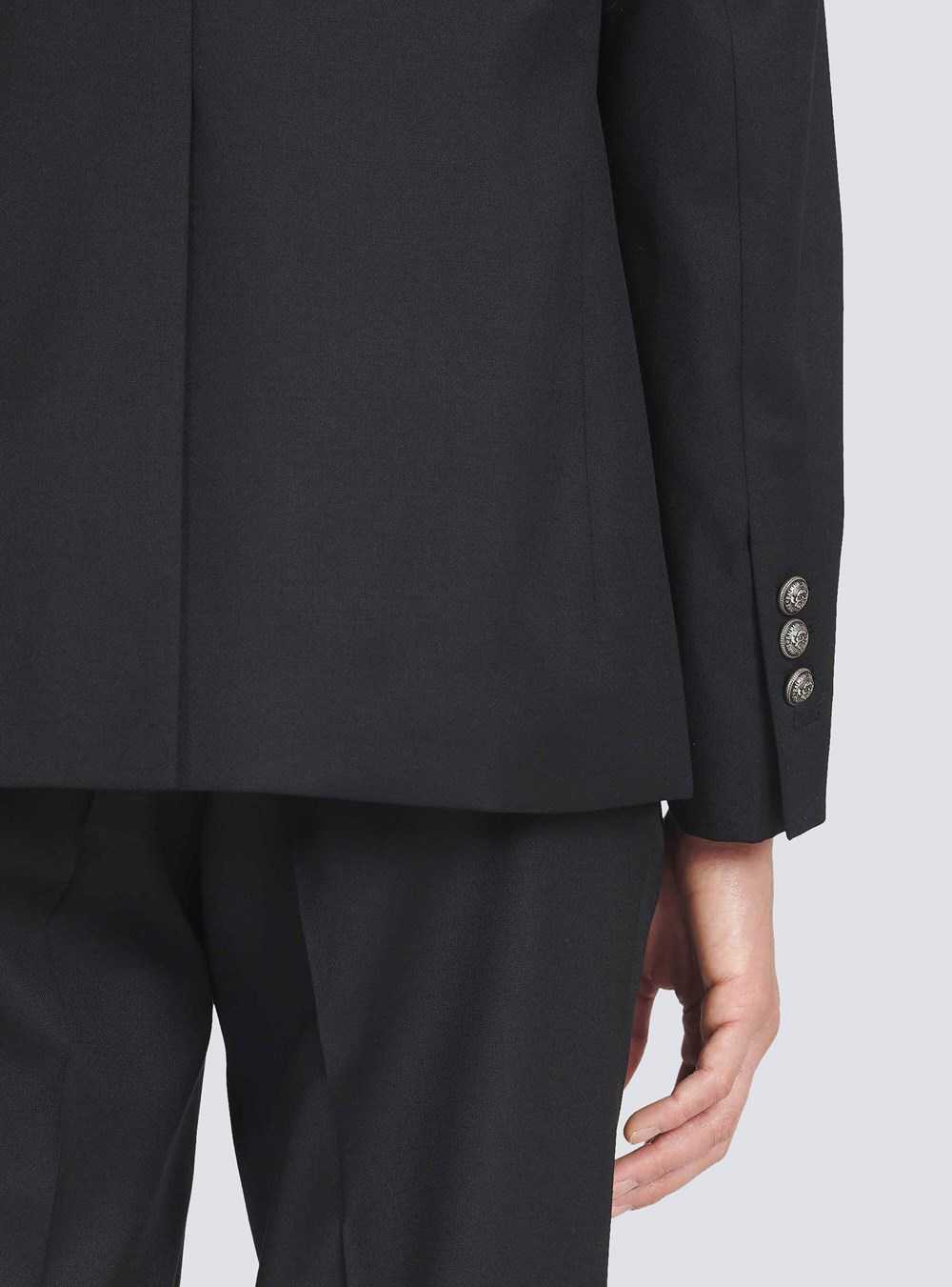 Balmain Wool Blazer With Double-breasted Silver-tone Buttoned Fastening Black | KIMFZXO-02