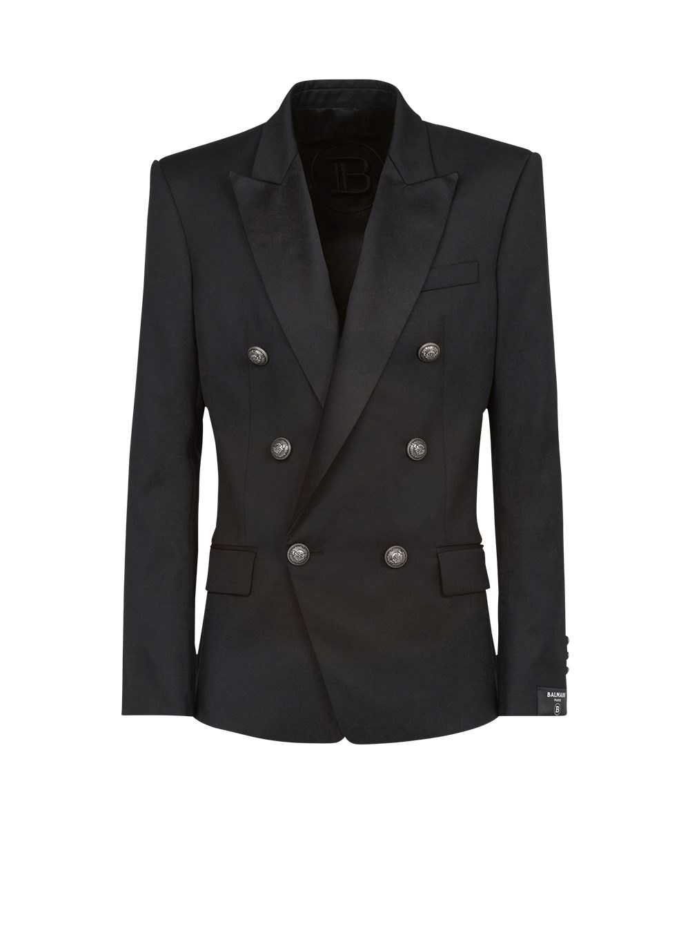 Balmain Wool Blazer With Double-breasted Silver-tone Buttoned Fastening Black | ZDIMYRN-42