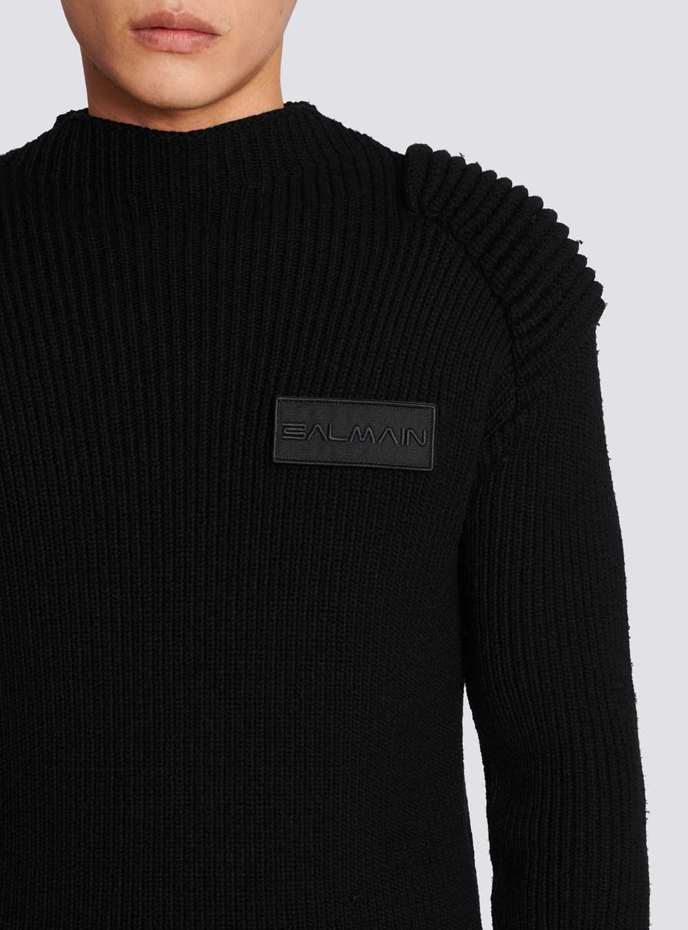 Balmain Wool Jumper With Balmain Logo Black | PHAOFBX-49