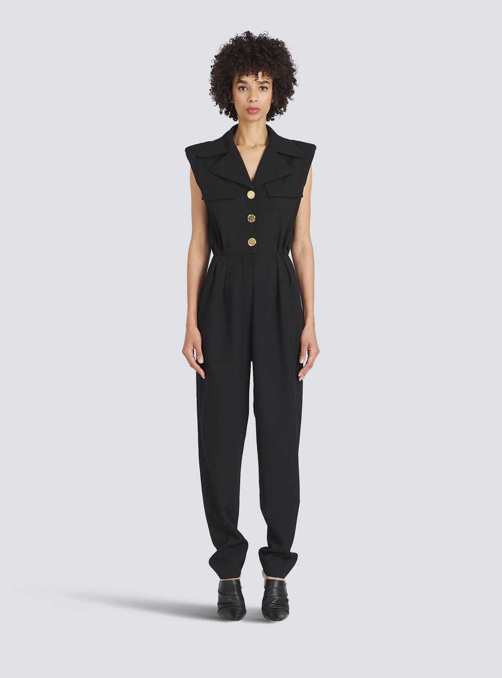 Balmain Wool Jumpsuit Black | WJFYXRC-71