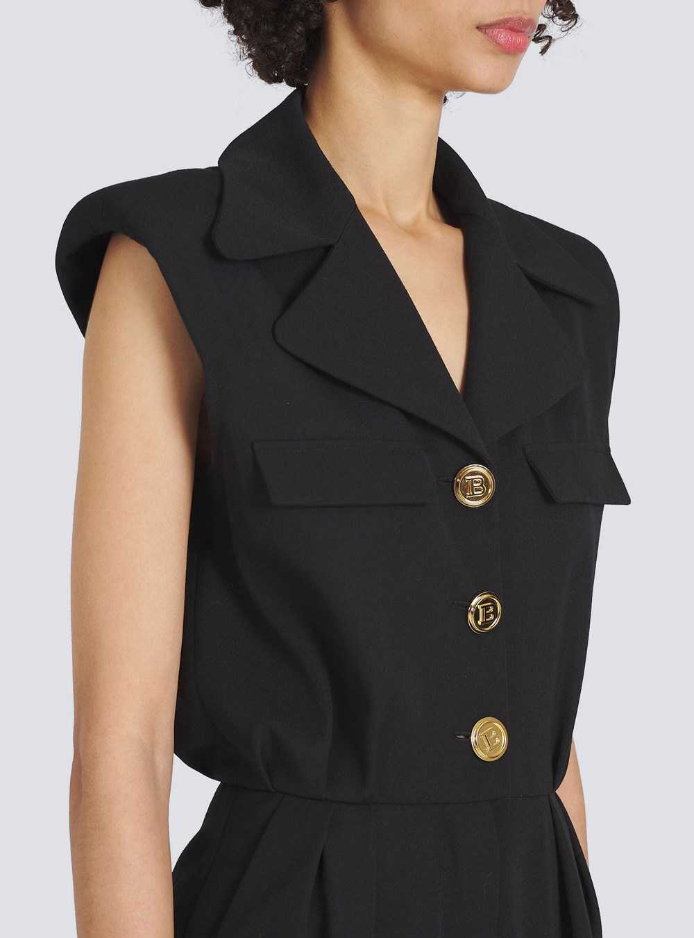 Balmain Wool Jumpsuit Black | WJFYXRC-71