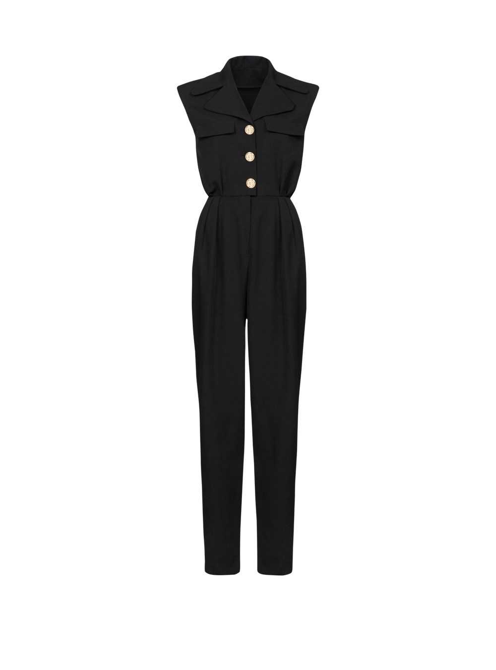 Balmain Wool Jumpsuit Black | WJFYXRC-71