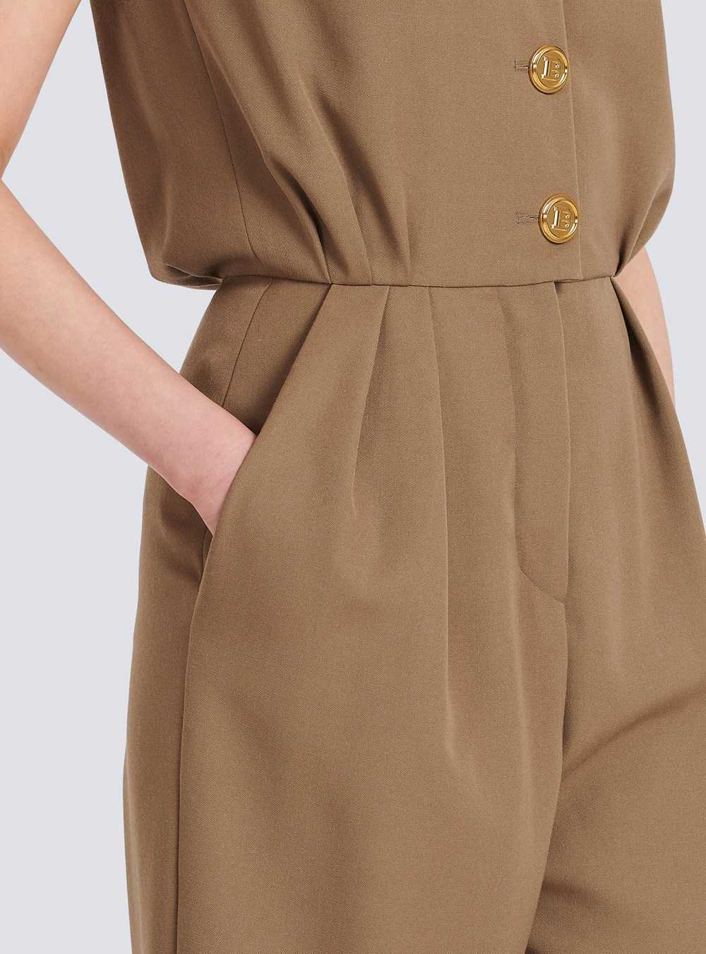 Balmain Wool Jumpsuit Brown | EFUPNAY-10