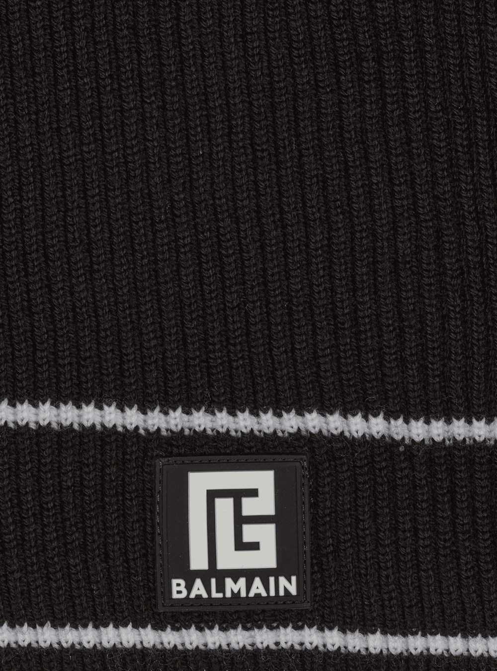 Balmain Wool Scarf With Balmain Logo Black | IGSYKJN-17