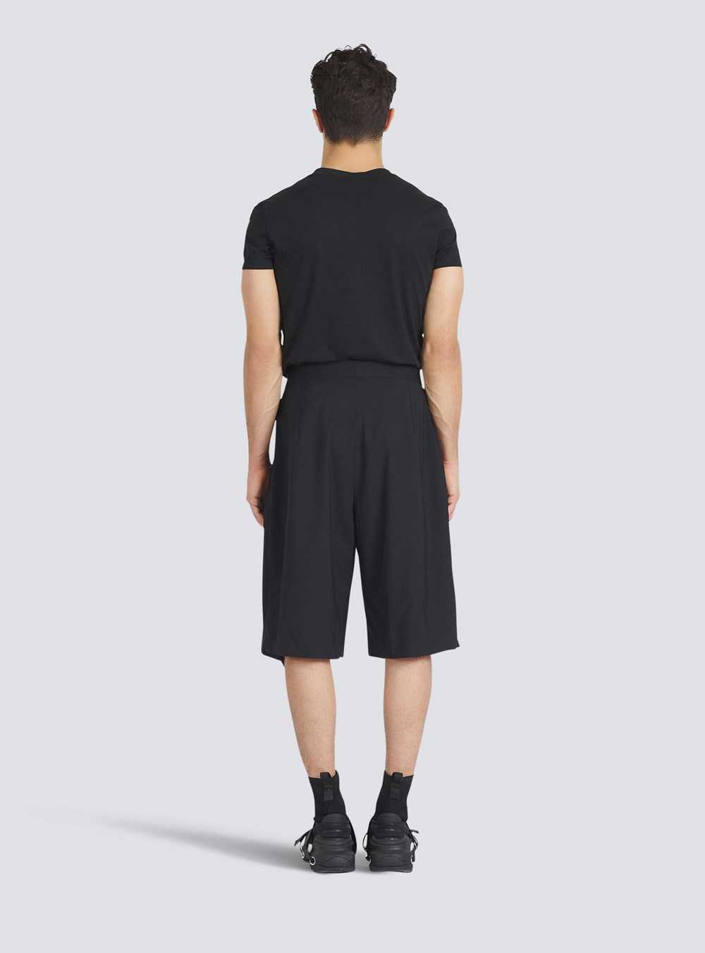 Balmain Wool Shorts Black | JCXFHUD-93