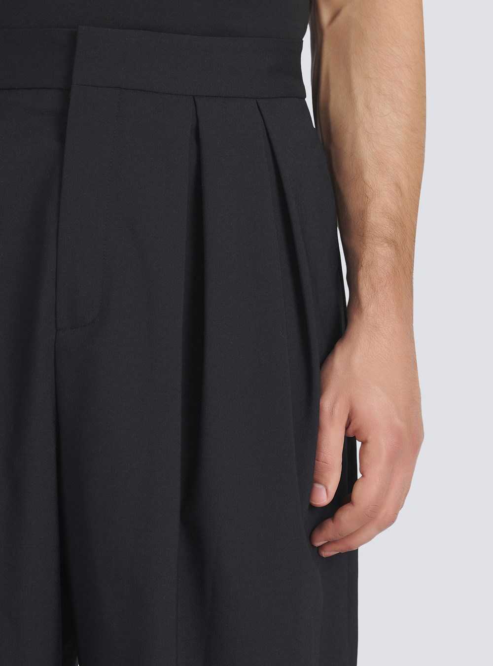 Balmain Wool Shorts Black | JCXFHUD-93