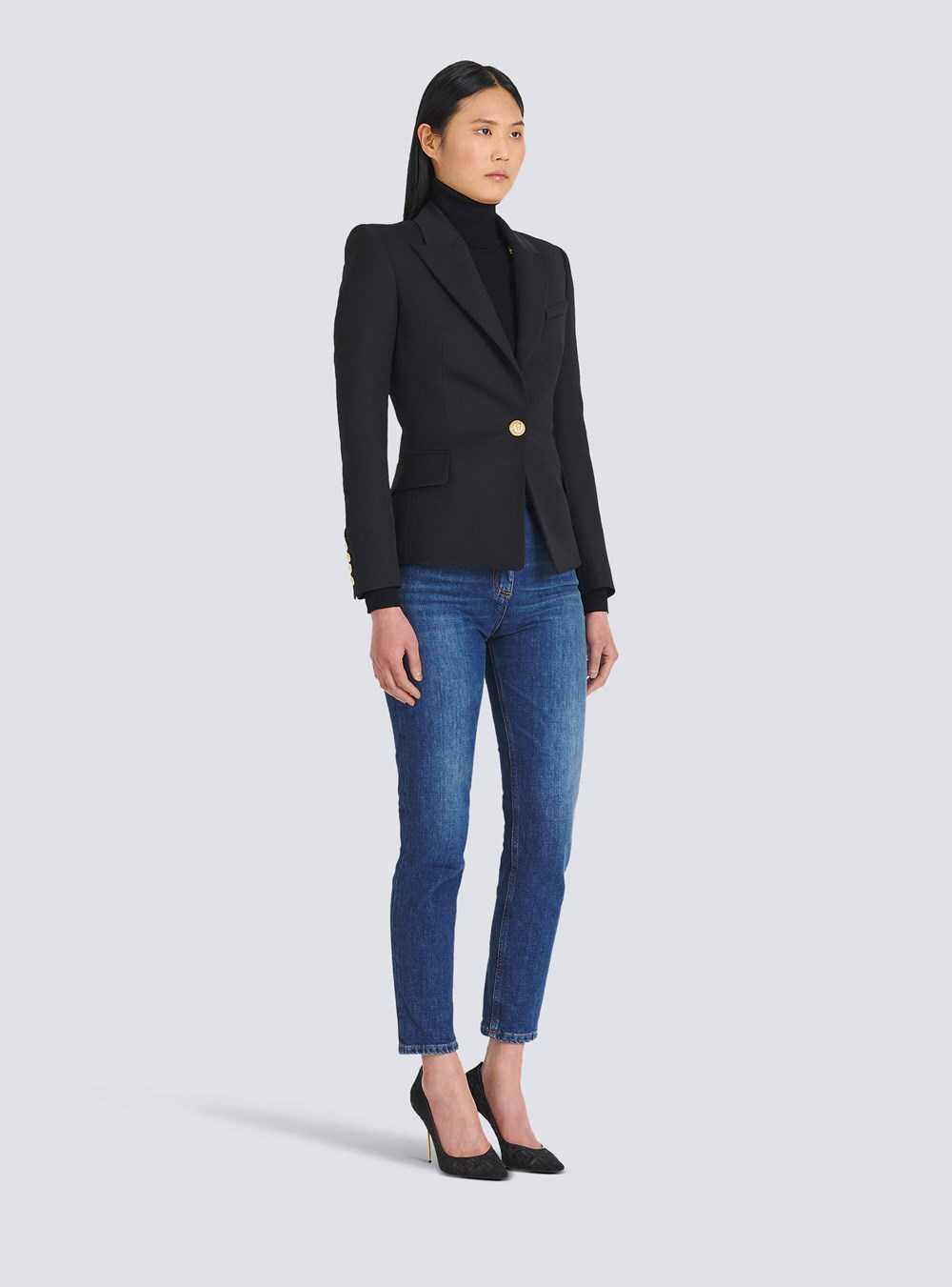 Balmain Wool Single-button Blazer Black | WZINUQO-79