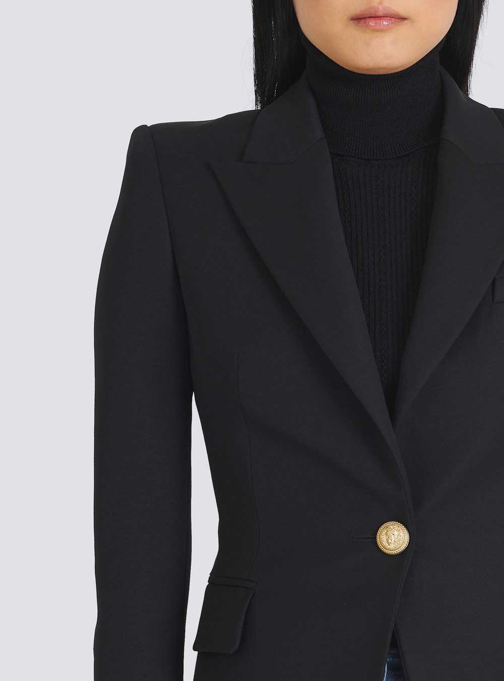 Balmain Wool Single-button Blazer Black | WZINUQO-79