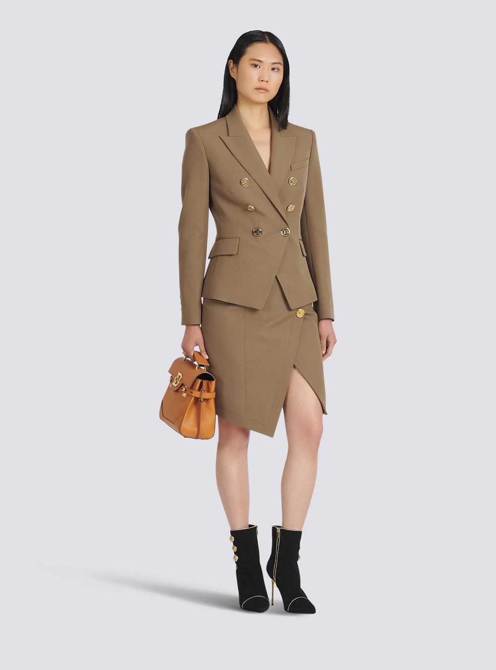 Balmain Wool Skirt Brown | CEAFWGZ-94