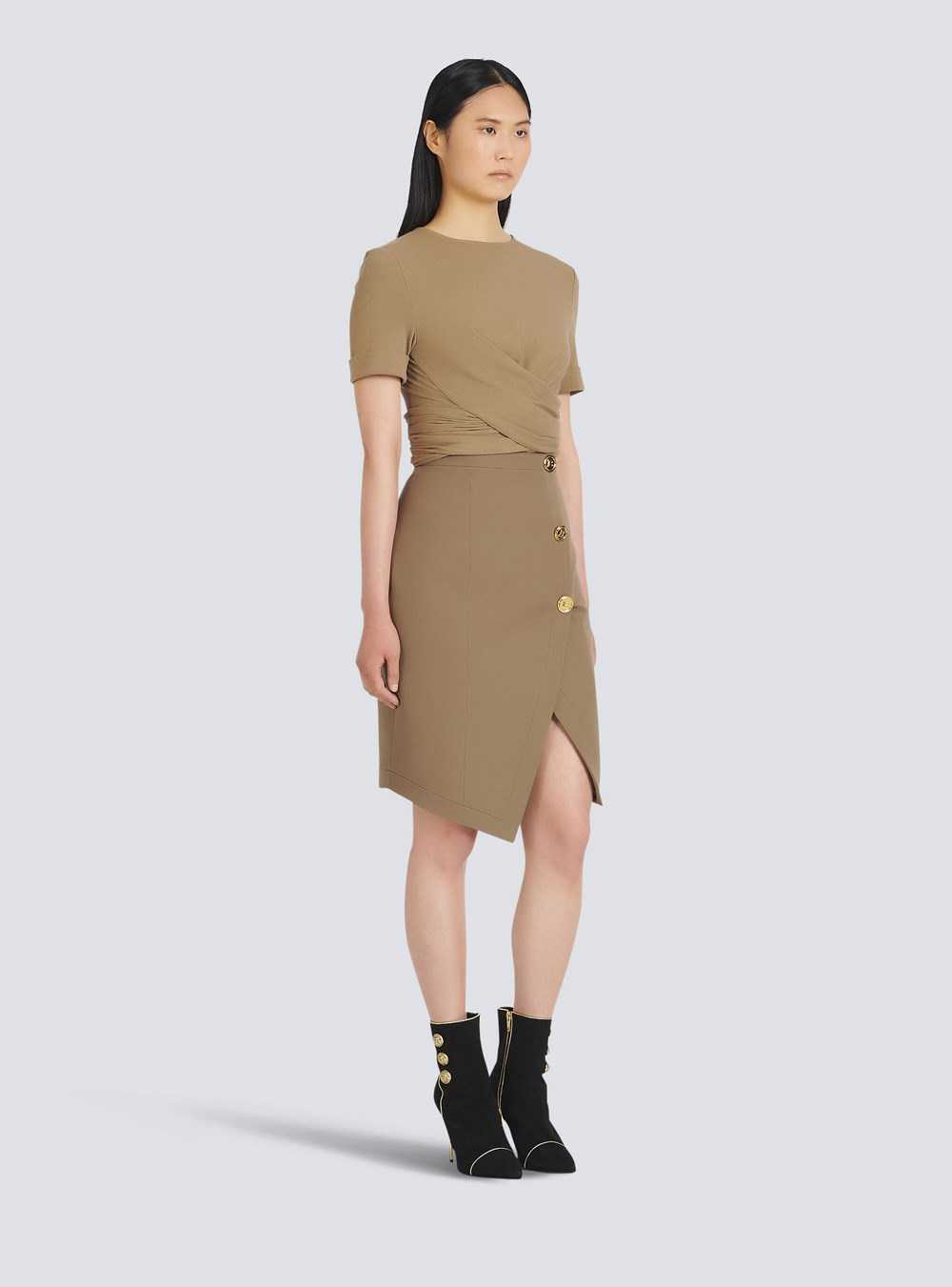 Balmain Wool Skirt Brown | CEAFWGZ-94