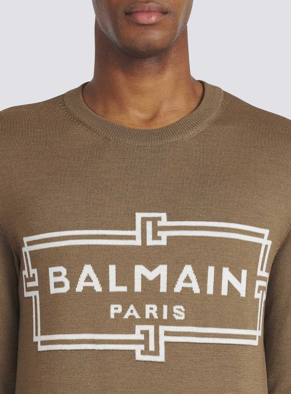 Balmain Wool Sweater With Balmain Paris Logo Brown | EAJBRYG-21