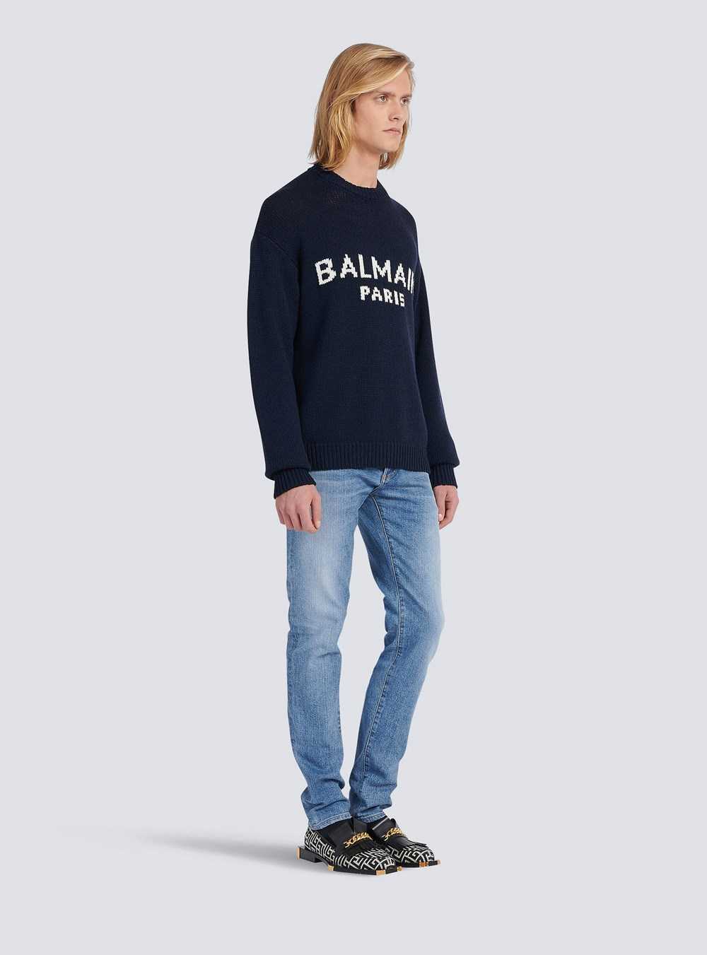 Balmain Wool Sweater With Balmain Paris Logo Black | JUCMIKF-29