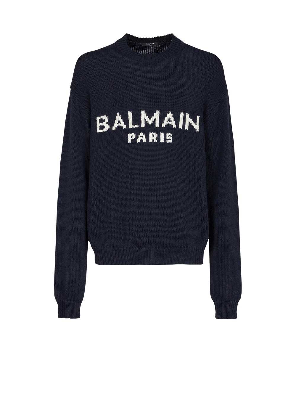 Balmain Wool Sweater With Balmain Paris Logo Black | JUCMIKF-29