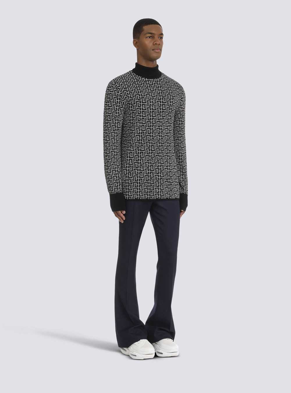 Balmain Wool Turtleneck Sweater Black | FKNZJWL-41