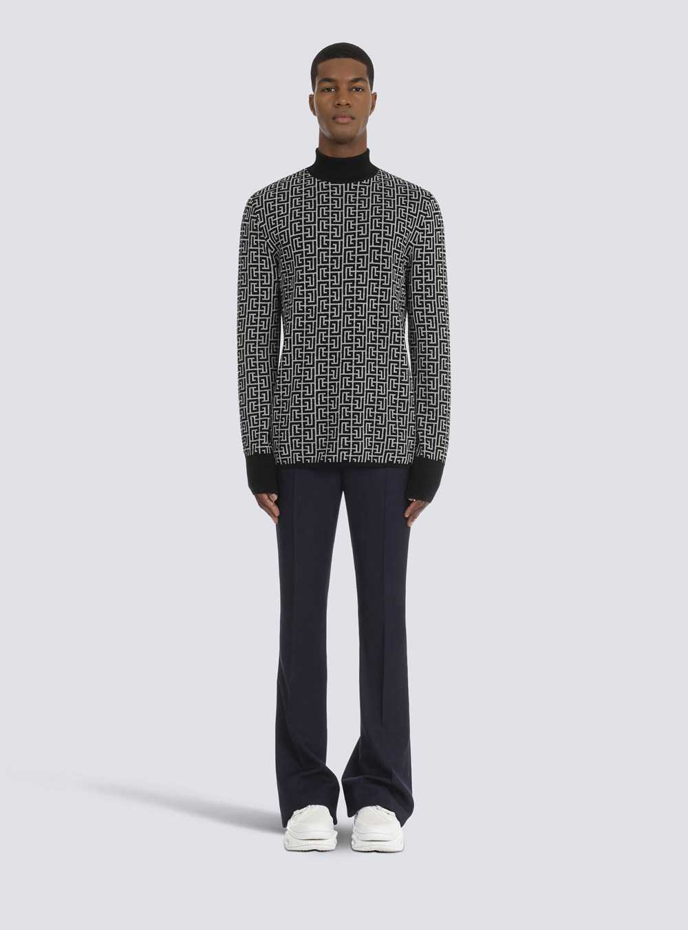 Balmain Wool Turtleneck Sweater Black | FKNZJWL-41