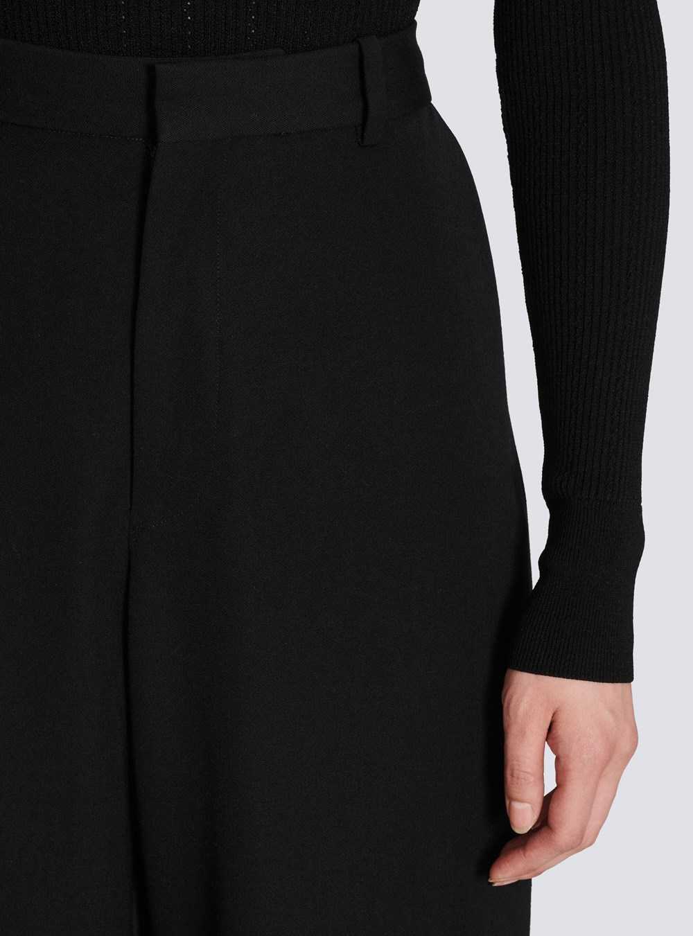 Balmain Wool Wide-leg Trousers Black | PASNXTW-56