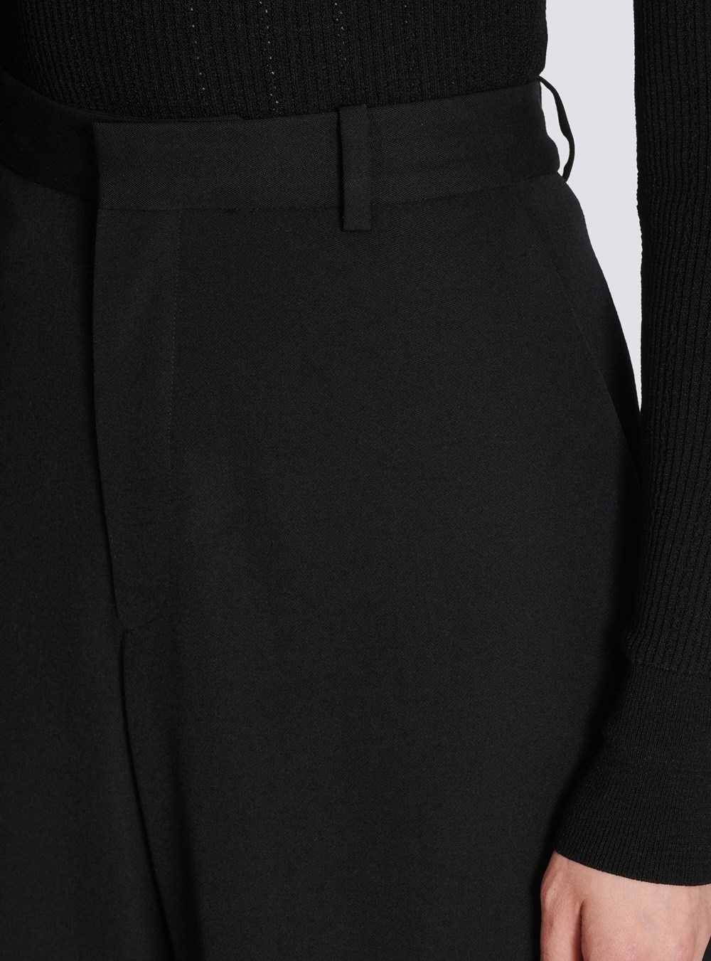 Balmain Wool Wide-leg Trousers Black | PASNXTW-56